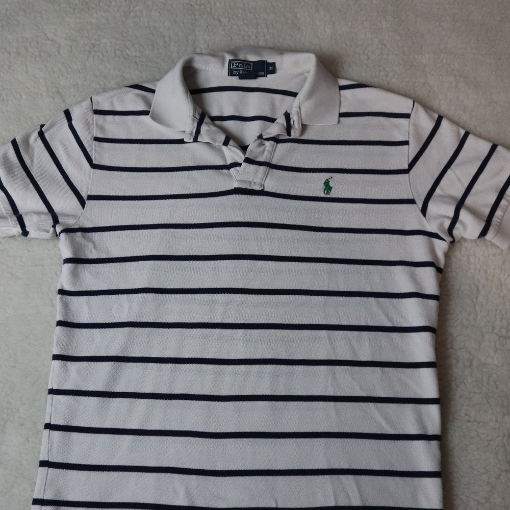 Polo Mens Medium White/Blue